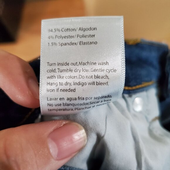 Risen Jeans Womens Jeans Size 15/32 Blue Distressed Flare Frayed Hem Stretch - Picture 4 of 11